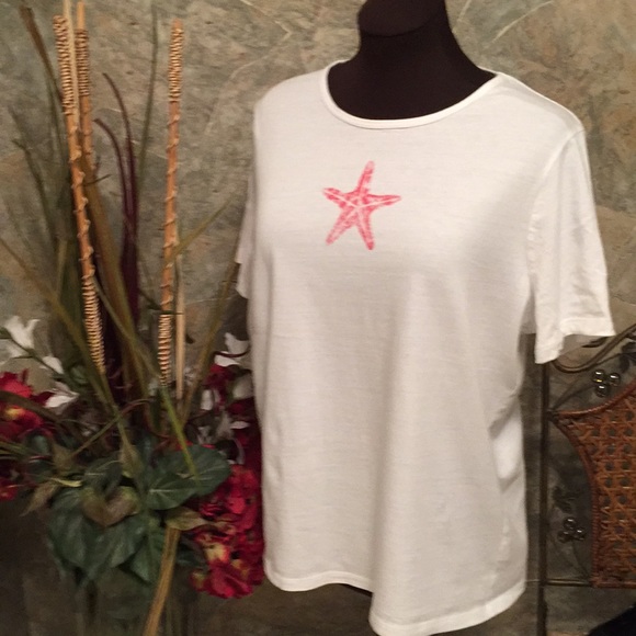 Talbots Tops - Talbots. 1X white cotton starfish T-shirt